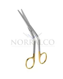 Foman Dorsal Scissors, 5.1/2″ (14 cm), Angular, 1 Serrated Blade, T.C.Inserted Blades